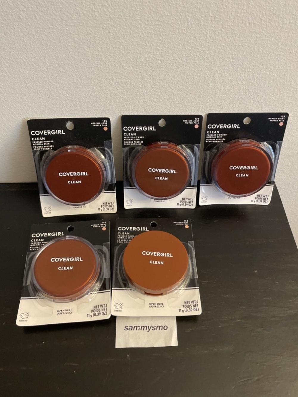 Covergirl Clean Pressed Powder 135 Medium Light, x5 with talc SEE DESCRIPTION
